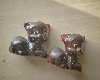 CAT FIGURINE SET Ceramic Vintage