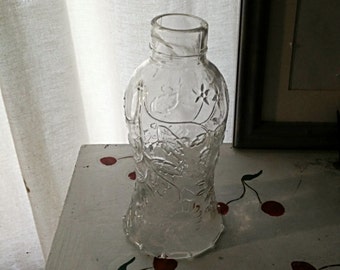 VINTAGE WALL SCONCE Pressed Glass Floral