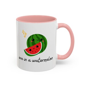 Cute Watermelon Accent Coffee Mug - Fun Gift for Fruit Lovers, Kitchen Decor, Summer Vibes, For Friends and Lovers, Birthday Present