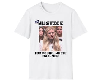 -shirt « Justice pour les jeunes facteurs blancs » d'Erika Kirk | T-shirt humoristique