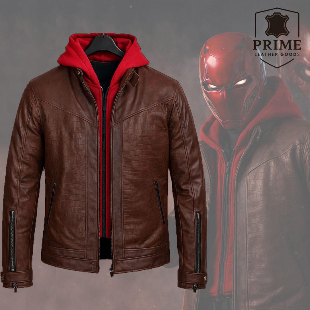 Red Hood Inspired Jason Todd Brown Leather Jacket Jason Todd Style