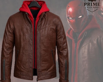 Red Hood Inspired Jason Todd Brown Leather Jacket Jason Todd Style