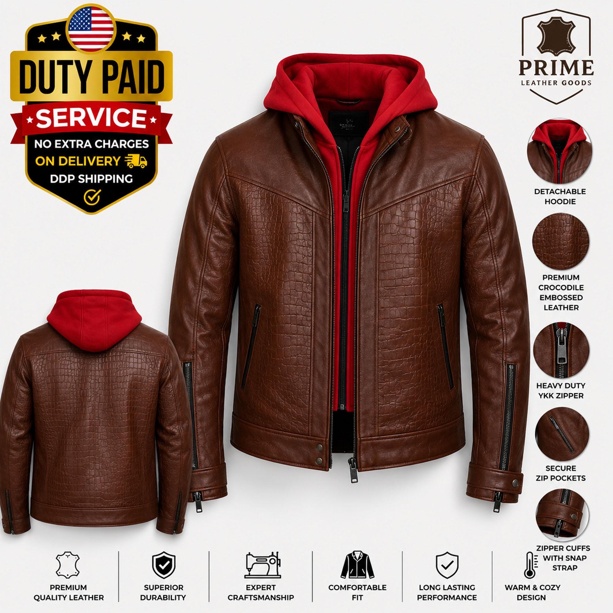 Red Hood Inspired Jason Todd Brown Leather Jacket Jason Todd Style