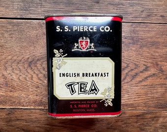 S. S. Pierce Co. English Breakfast tea tin, 1950s-1960s