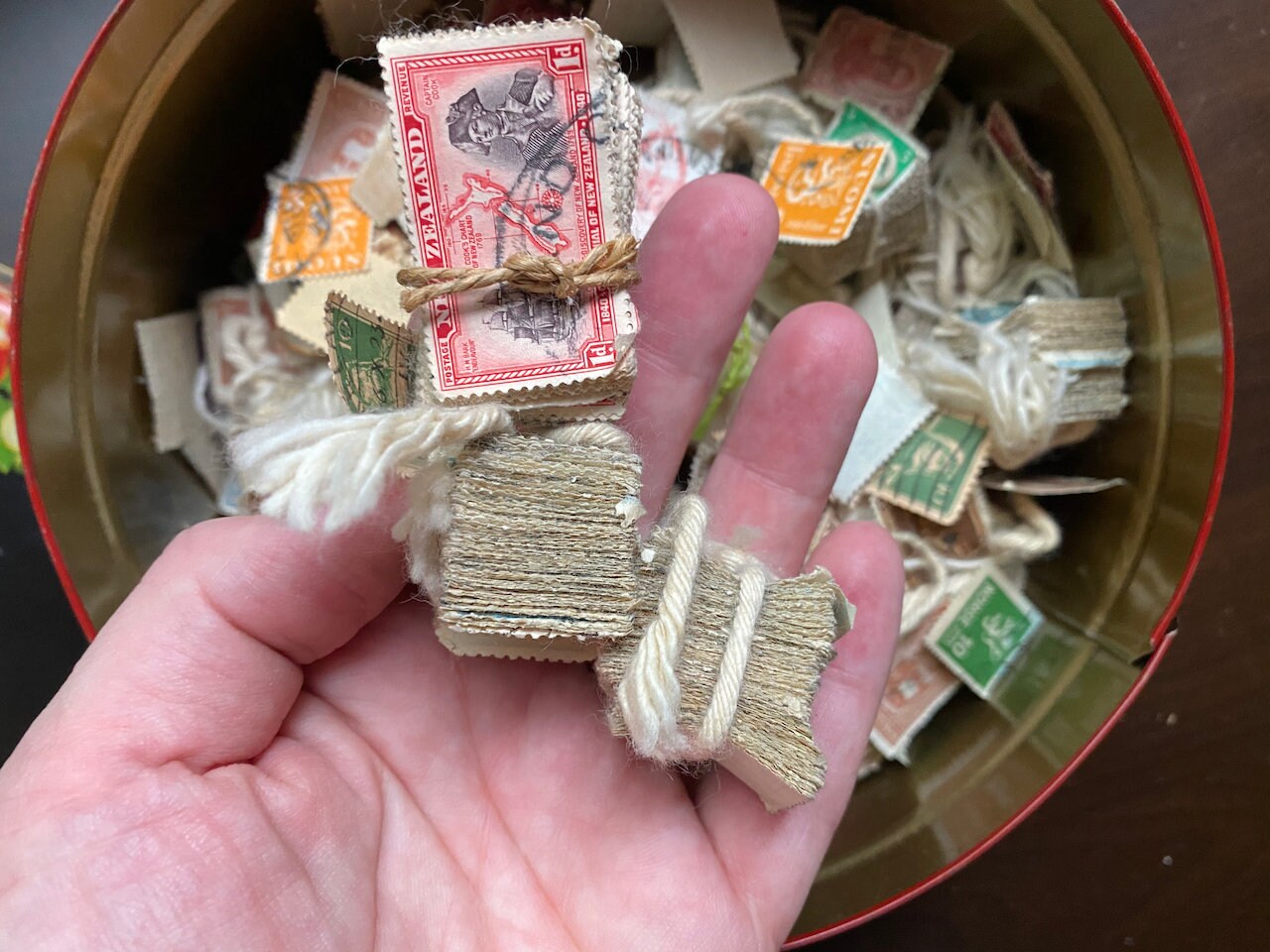 HUGE Lot of Worldwide Vintage Postage Stamps in Old Tin, THOUSANDS of ...