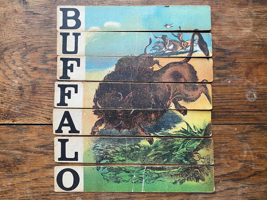 1880s ANTIQUE Sliced Animals Word Puzzle, Selchow & Righter, Antique ...