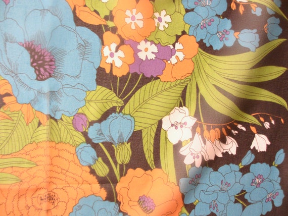 1970s NOS mod Glentex chiffon floral scarf, polye… - image 3