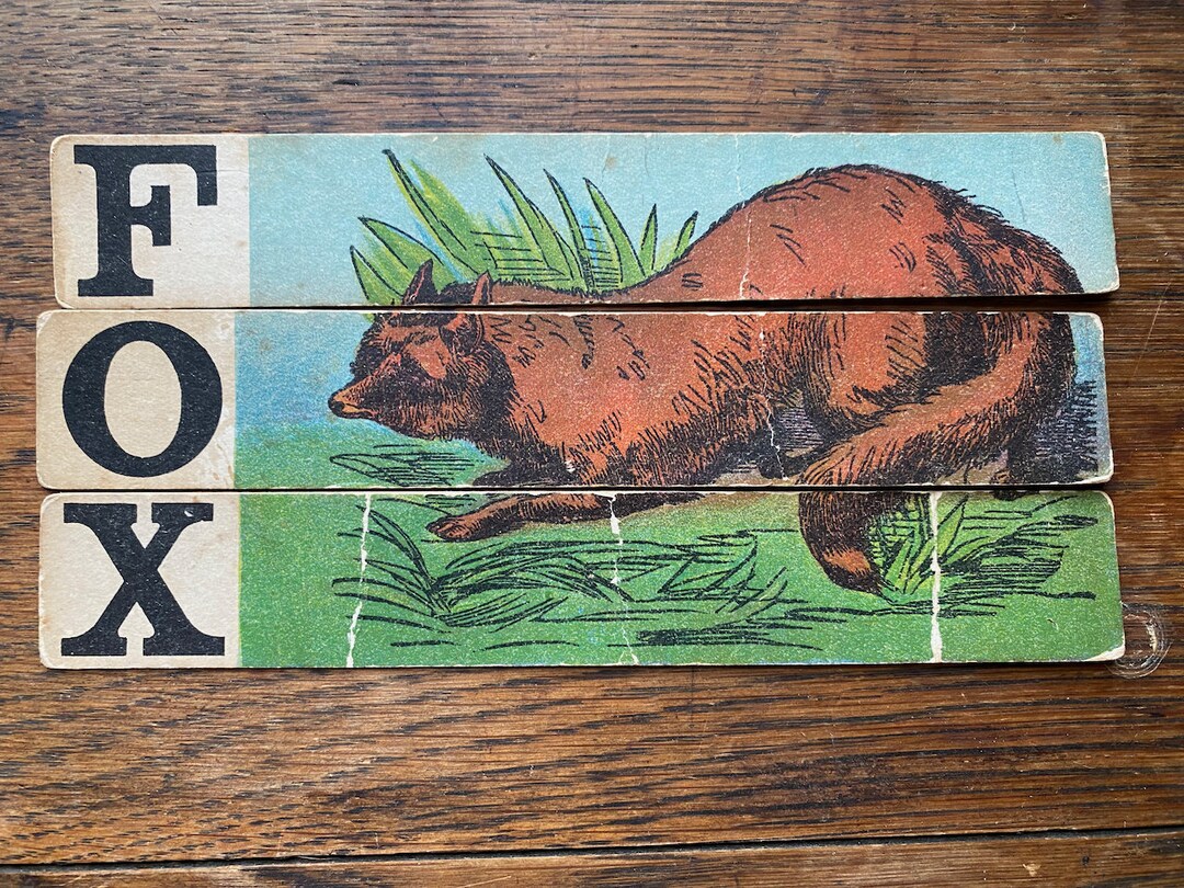 1880s ANTIQUE Sliced Animals Word Puzzle, Selchow & Righter, Antique ...