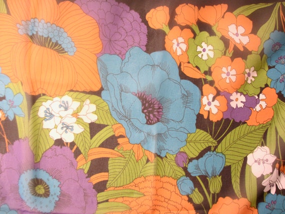 1970s NOS mod Glentex chiffon floral scarf, polye… - image 6