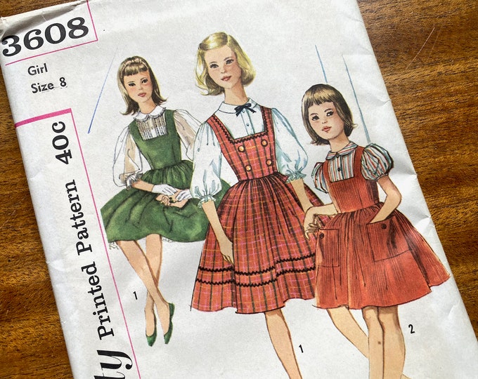 Simplicity 3608, 1967 1960s Sewing Pattern, Girls' Jacket, Skirt, Pants ...