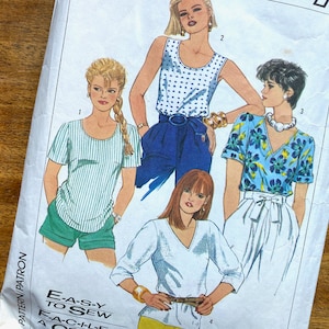 Cut complete, Simplicity 7468, size 20, 1986 1980s sewing pattern, misses&#39; easy to sew set pullover tops