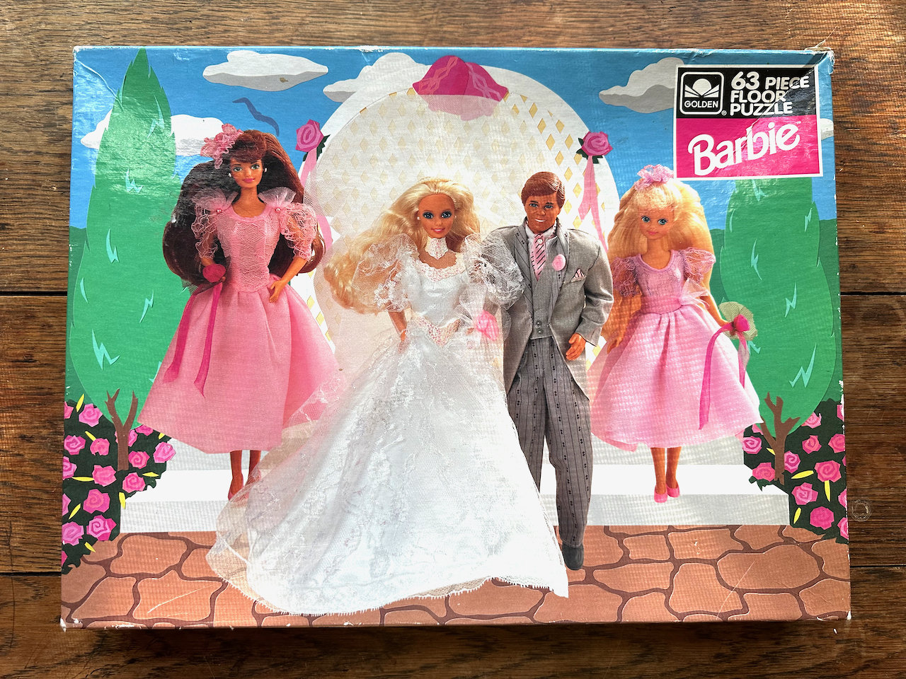 SEALED 1993 Mattel Barbie Puzzle, Barbie Ken Wedding Party, Golden Floor  Puzzle, 63 Pieces 