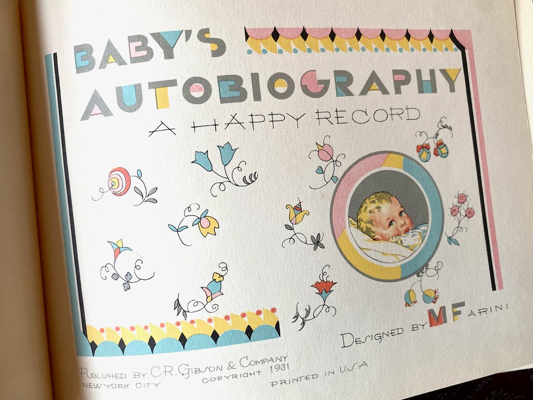 1931 UNUSED Art Deco Baby Book, Illustrations by May Farini, FANTASTIC Condition and Graphics Etsy