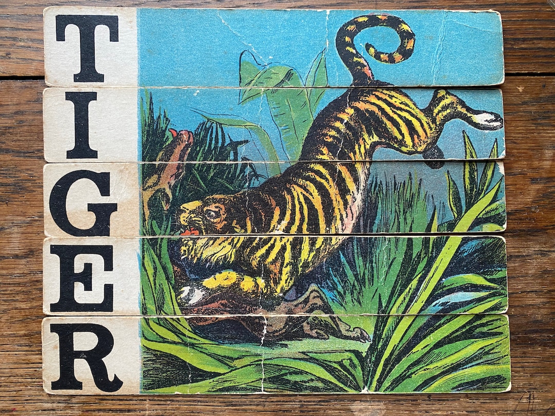 1880s ANTIQUE Sliced Animals Word Puzzle, Selchow & Righter, Antique ...