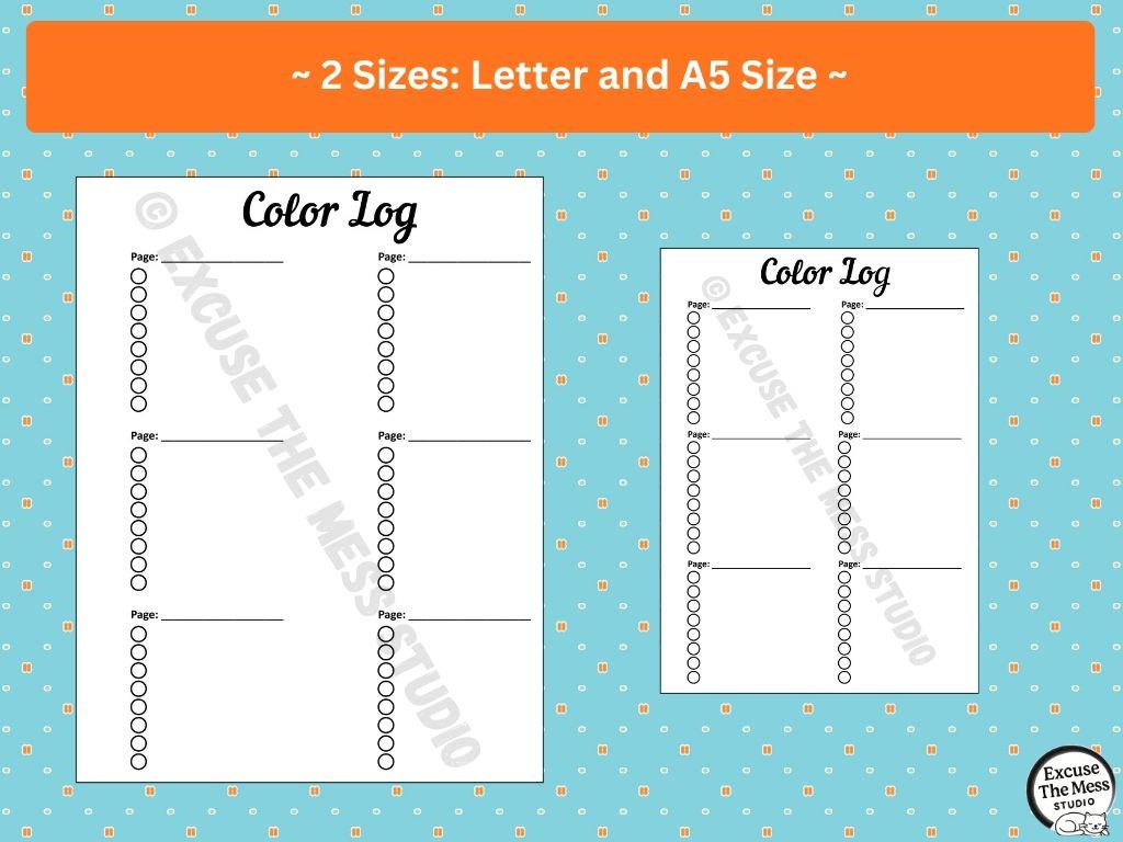 Color Log – Letter and A5 Printable Journal Planner Insert - Etsy