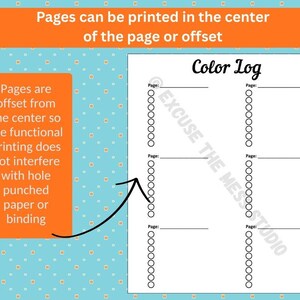 Color Log – Letter and A5 Printable Journal Planner Insert - Etsy