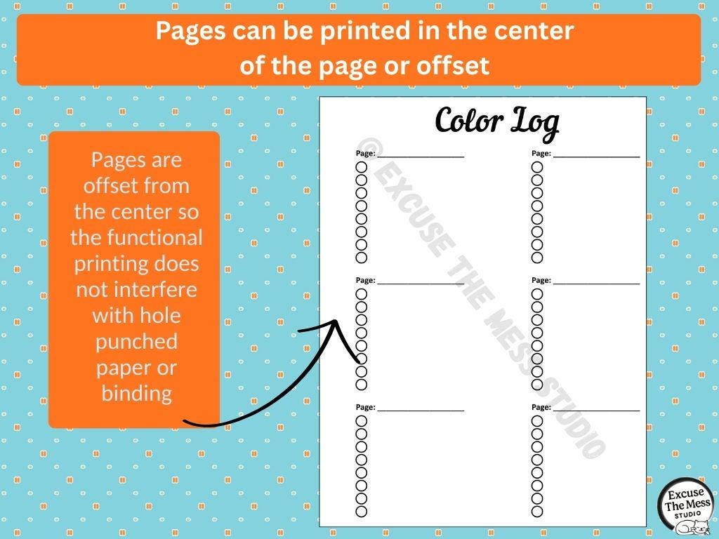 Color Log – Letter and A5 Printable Journal Planner Insert - Etsy