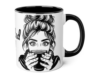 Overstimulated As F*%! Mug | Funny Mental Health Coffee Cup | Burnout Humor Gift | Tired AF Mom Mug | Sarcastic Self Care Cup