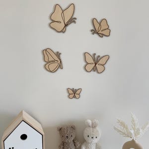 Schmetterling Wand Dekor aus Holz Schmetterling Kinderzimmer Dekor Kinder Wand Dekor-Set Schmetterlinge Baby Wand Kunst Boho Dekor Wand-Dekor Geschenk Baby Mädchen Zimmer