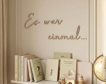 Schriftzug fürs Babyzimmer "Es war einmal", Holz Wandschild, Kinderzimmer Wanddeko, Babyzimmer Dekoration, Babygeschenk
