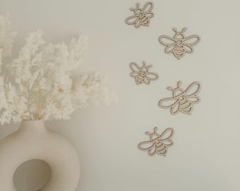 Wooden Bees Wall Decor Wood Bee Set Baby Wall Art Bee Decor Kids Wall Decor Boho Nursery Decor Eco Friendly Nursery Decoration Queen Bee