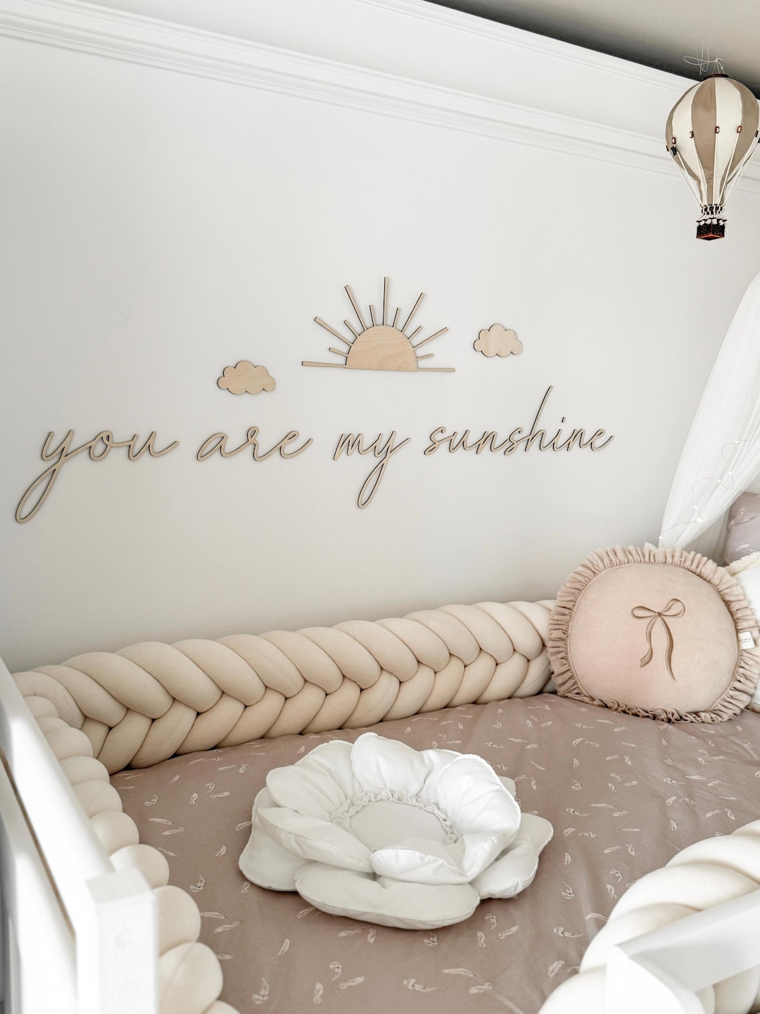 You Are My Sunshine Wall Sign With Sun & Clouds Kids Wall Decor Nursery ...