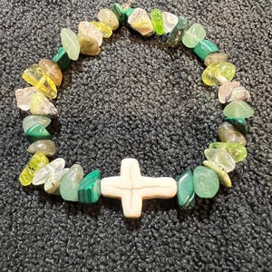 Crystal Faith Bracelet: Glass Cross Charm