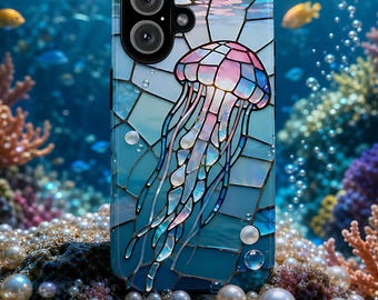 Stained Glass Jellyfish Phone Case | Tough Protective Phone Cover