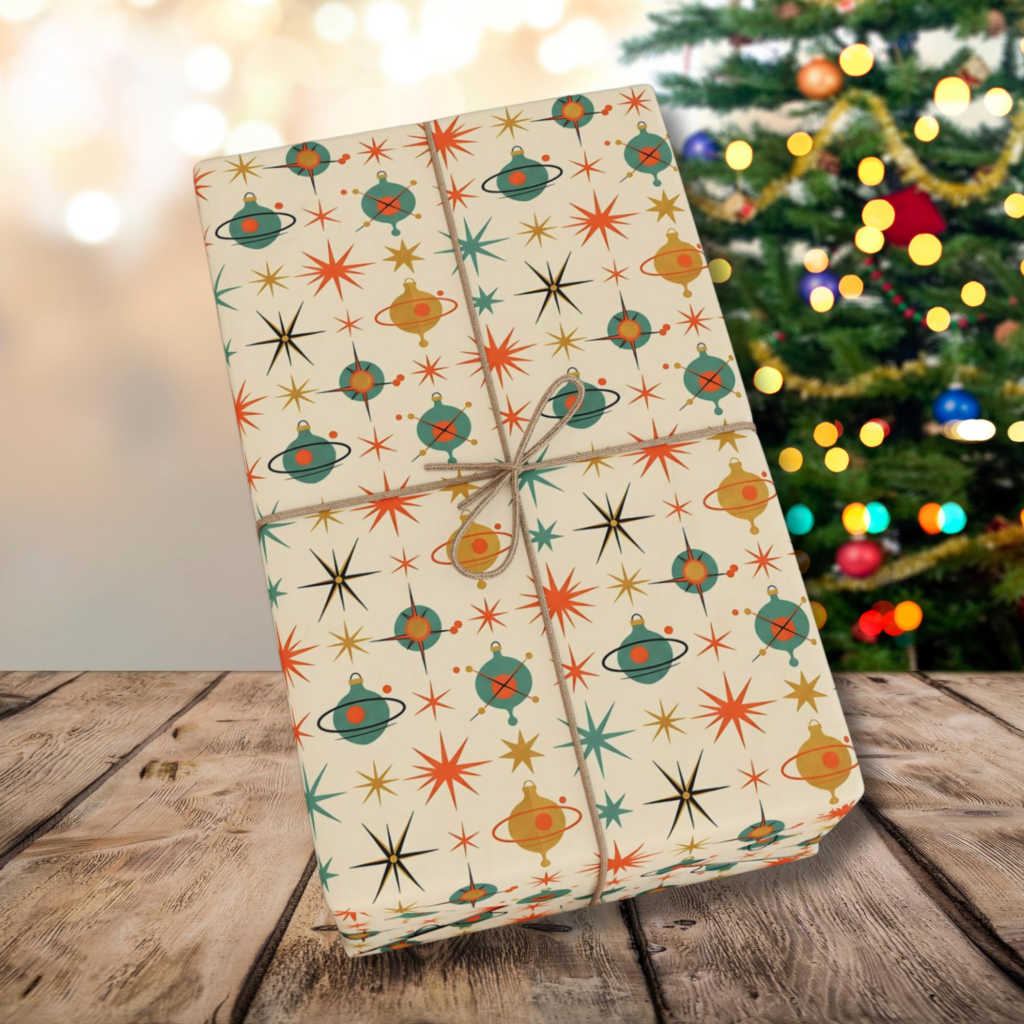 Retro Atomic Starburst Wrapping Paper, Mid-century Modern Gift Wrap - Etsy