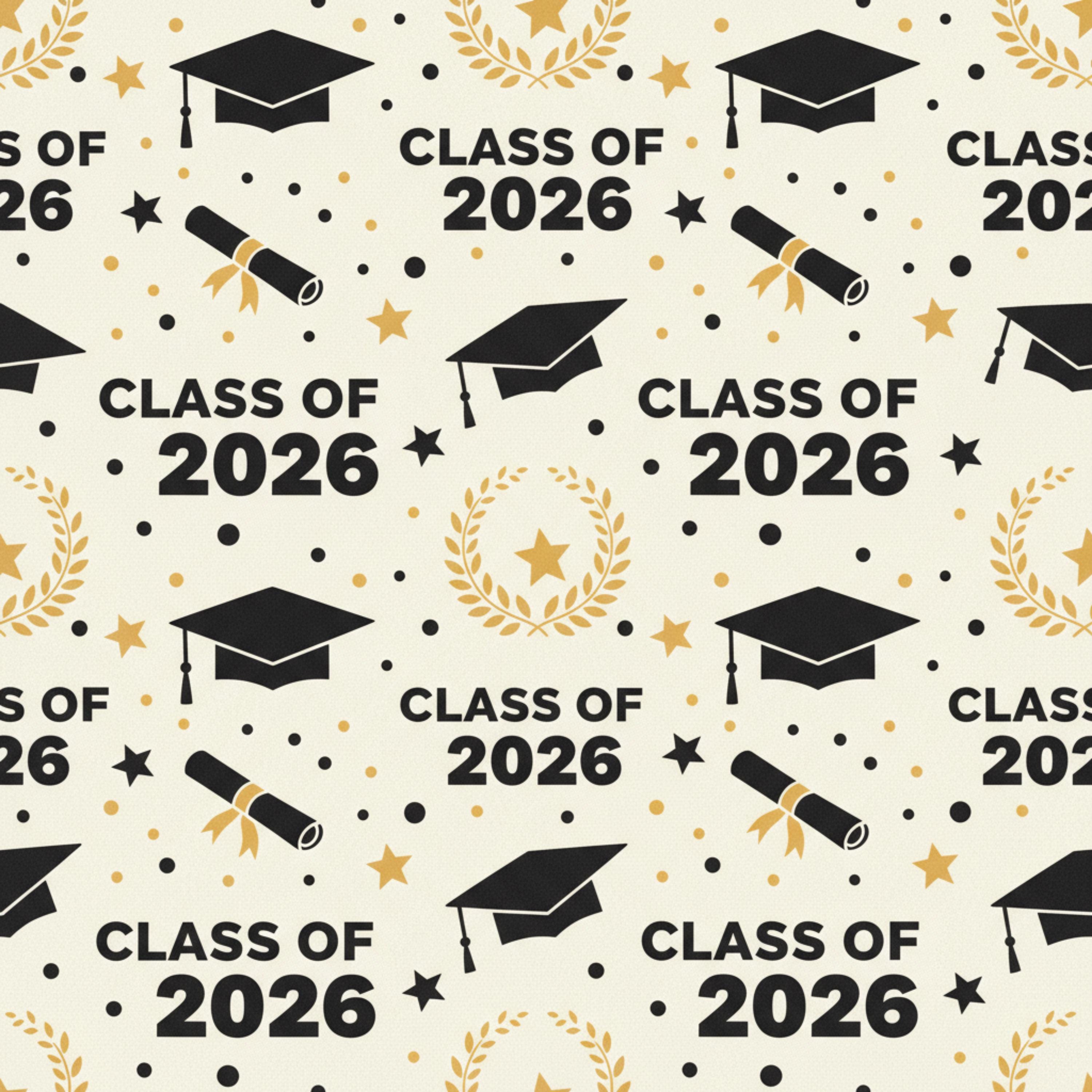 Class of 2026 Graduation Wrapping Paper, Black and Gold Grad Gift Wrap ...