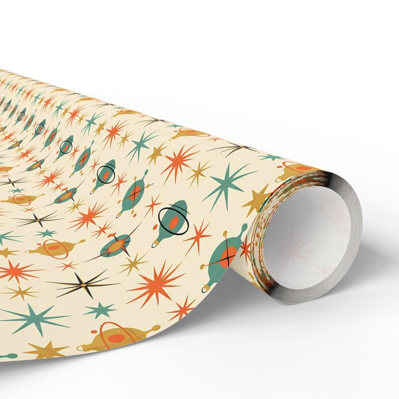 Retro Atomic Starburst Wrapping Paper, Mid-century Modern Gift Wrap - Etsy