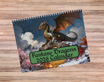 2026 Fantasy Medieval Dragons Through the Seasons Calendar