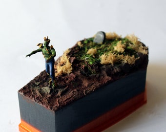 zombie diorama, Halloween tabletop decoration