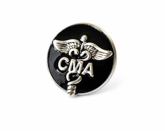 CMA Pin, Medical Assistant Caduceus Lapel Pin, Healthcare Professional Gift