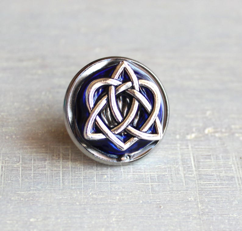 royal blue celtic knot tie tac wedding jewelry groomsmen gift anniversary gift Scottish wedding mens jewelry Irish wedding