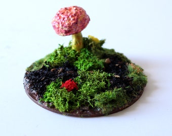 mushroom diorama, magical fairy garden decoration