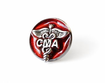 CMA Pin, Medical Assistant Caduceus Lapel Pin, Healthcare Professional Gift