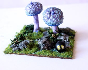 mushroom diorama with forest nymph