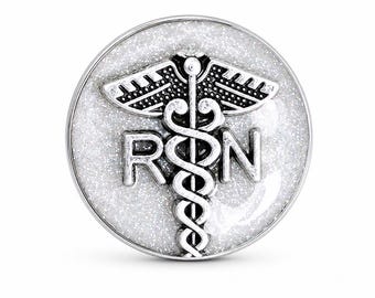 RN Registered Nurse lapel pin, nursing graduation gift, white coat pinning ceremony