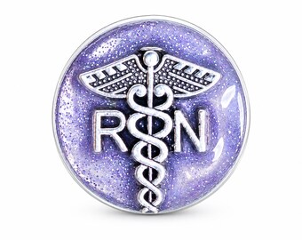 RN Registered Nurse lapel pin, nursing graduation gift, white coat pinning ceremony