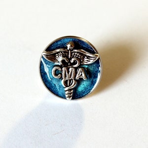 Certified Medical Assistant Pin, Blue, CMA Pinning Ceremony, White