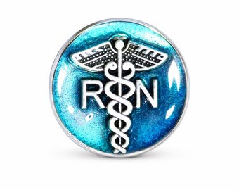 RN Registered Nurse lapel pin, nursing graduation gift, white coat pinning ceremony