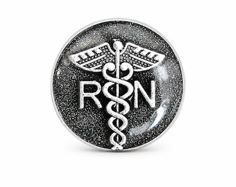 RN Registered Nurse lapel pin, nursing graduation gift, white coat pinning ceremony
