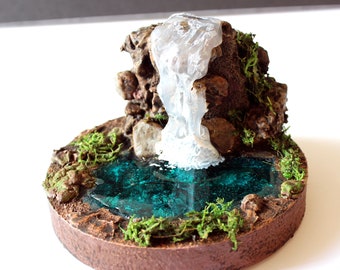 miniature waterfall diorama