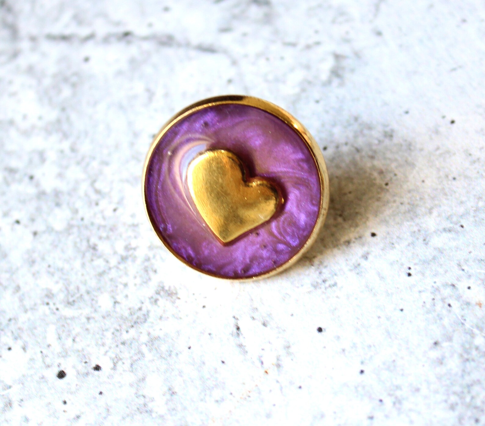Heart Pin Lapel Pin Tie Tack Valentine Gift Purple Etsy