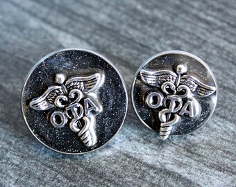 occupational therapy assistant pin, OTA white coat pinning ceremony, black sparkle