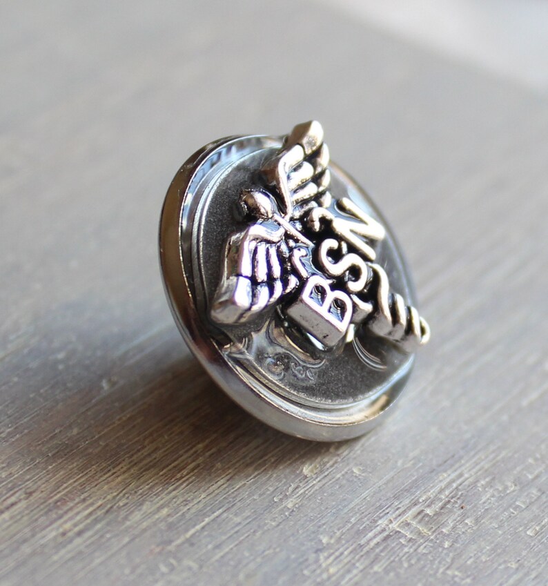 BSN pinning ceremony nurse graduation gift Gray Bachelor of Science nursing pin