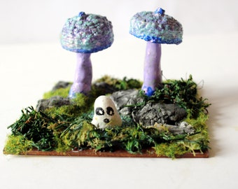 magic mushroom Halloween diorama