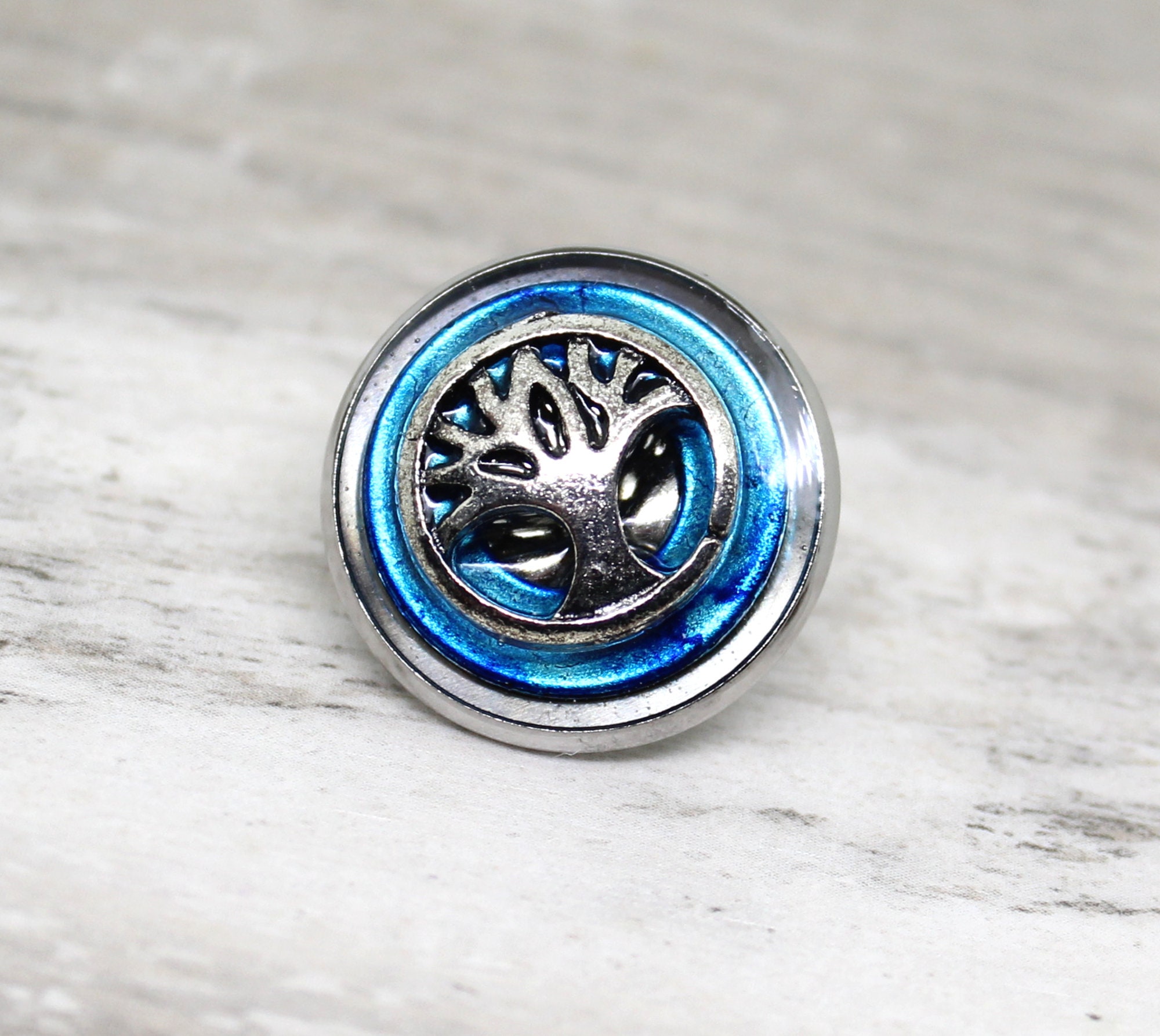 Sky Blue Tree Of Life Tie Tack Oak Tree Lapel Pin