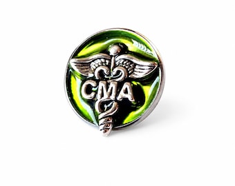 CMA Pin, Medical Assistant Caduceus Lapel Pin, Healthcare Professional Gift